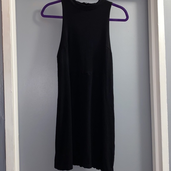 Free People Little Black Dress Cocktail with Open Keyhole Back and Zipper Size L - Picture 3 of 5